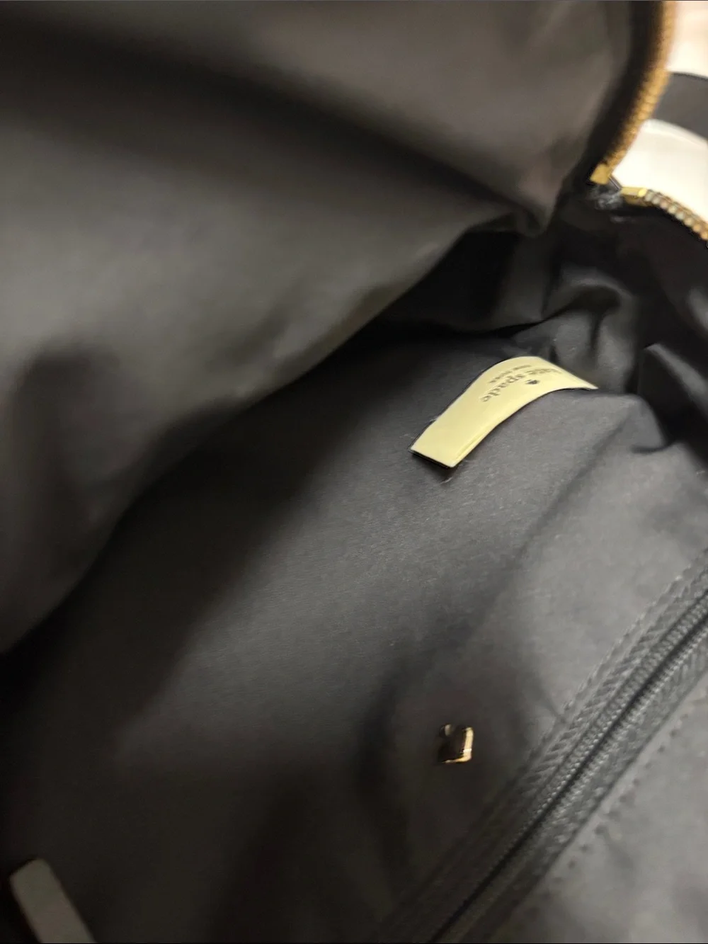 kate spade Black Quilted Nylon Mini Backpack with Gold Accents*